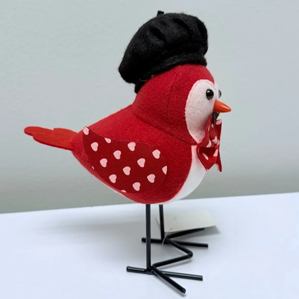 3 for $15 SALE New! Hobby Lobby Fabric Bird Red, Pink, & Black wearing Beret
